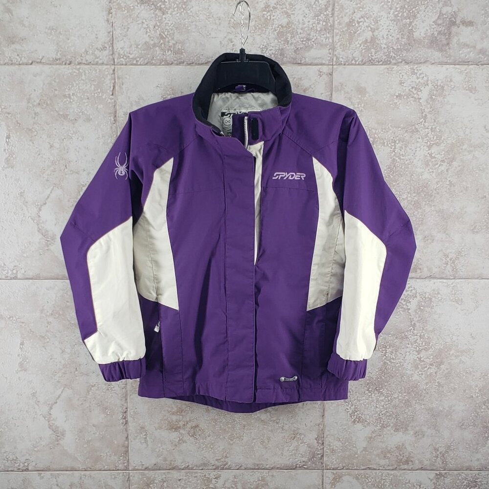 Big Kids Full Zip Insulated Lined Rain Jacket Spyder Windbreaker Youth Size 10